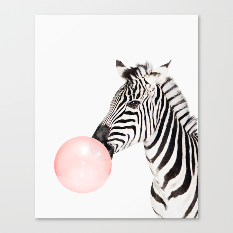 Zebra Bubble Gum Pink Animal Nursery Minimal Trendy Decor