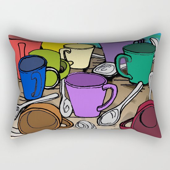 Cups and Spoons Rectangular Pillow