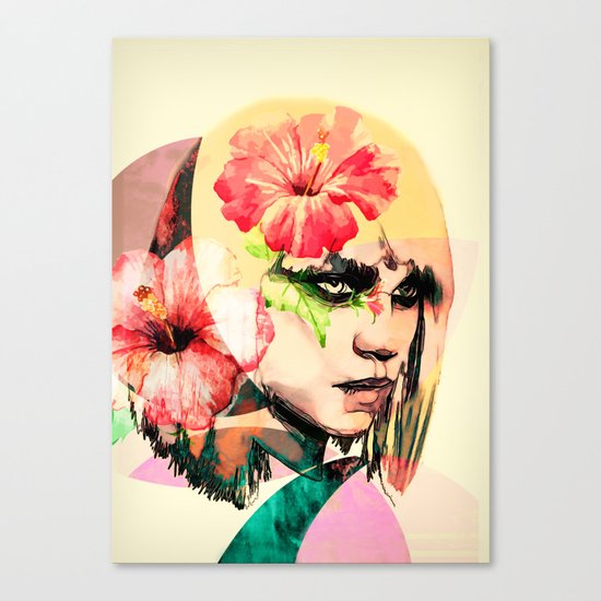 WOMAN WITH FLOWERS 4 Canvas Print