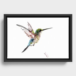 Hummingbird, bird art minimalist bird design hummingbird lover Framed Canvas
