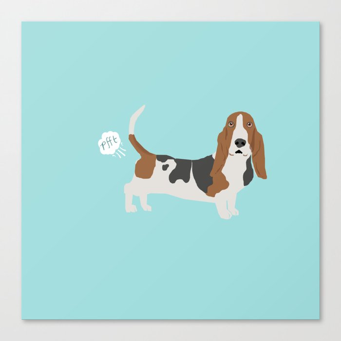 Basset Hound dog breed funny dog fart Canvas Print
