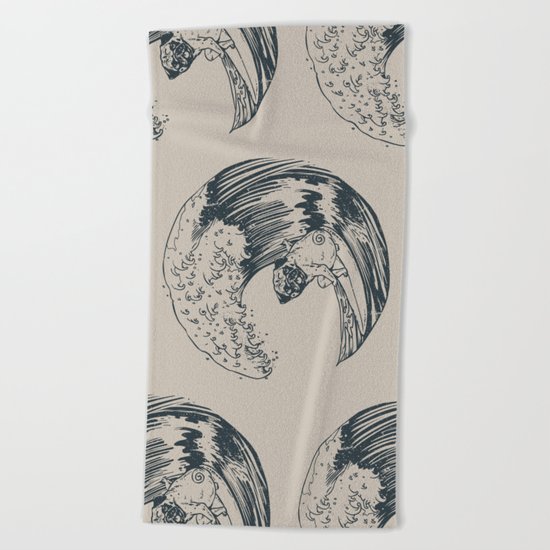 Summer and The Pug Beach Towel