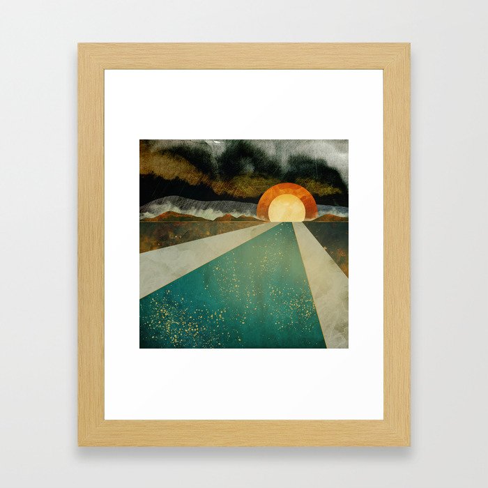 Retro Sunset Framed Art Print