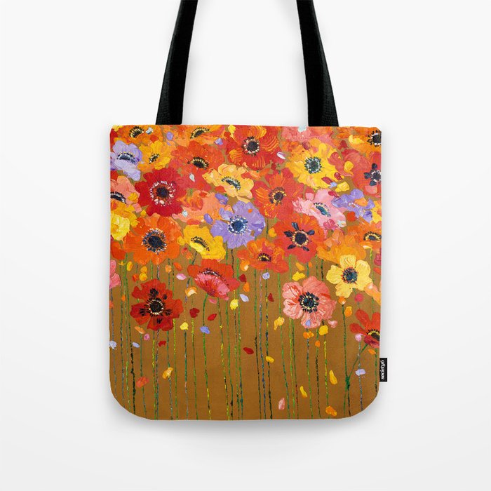 Over the Top Poppies Tote Bag