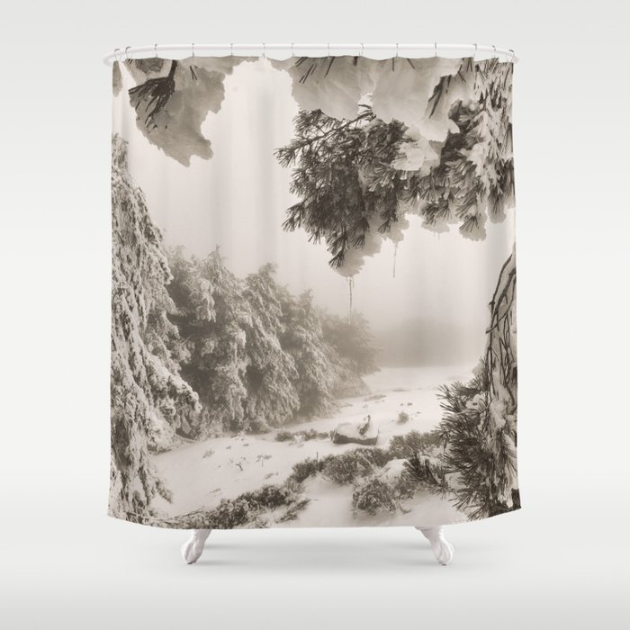 "Snow forest". At the mountains... Shower Curtain