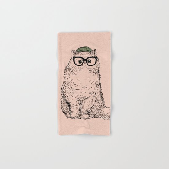Hipster Persian Cat Hand & Bath Towel