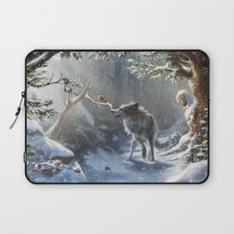 Friends: Wolf & Squirrel in Winter Laptop Sleeve