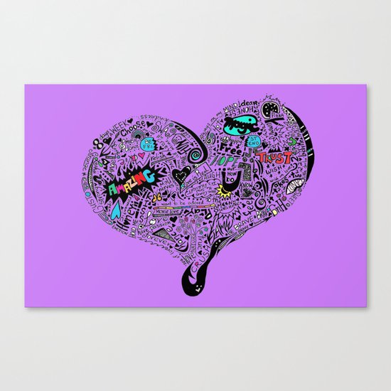 Heartfull en colour Canvas Print