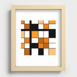 De Stijl Style Geometrical Art Orange Recessed Framed Print