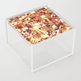 Orange, Yellow, White Colorful Minimalist Geometric Design Gift Pattern Art Print Acrylic Box