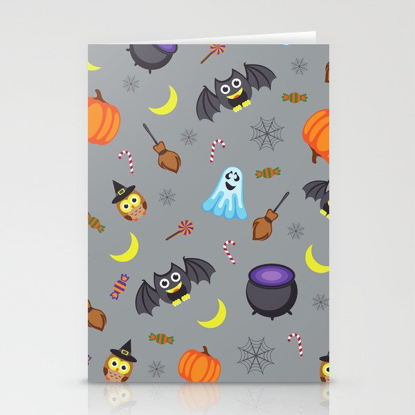 Halloween Seamless Pattern Stationery Cards