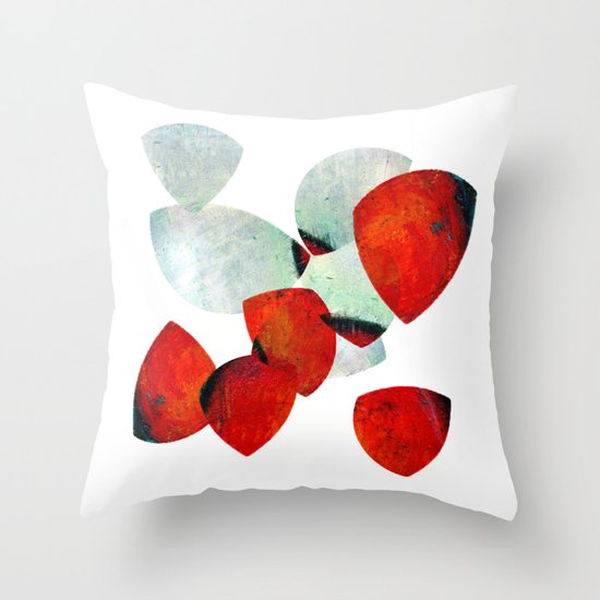 composition in red and grey Throw Pillow