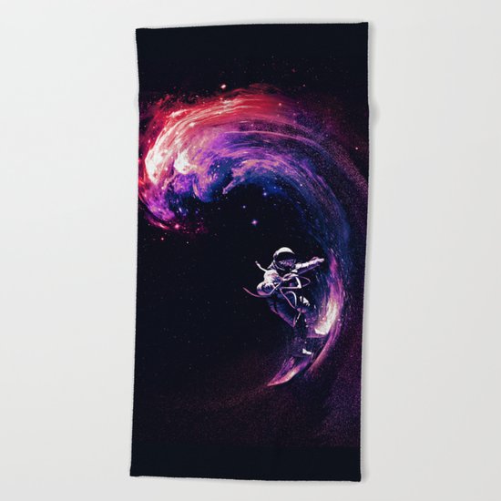 Space Surfing Beach Towel