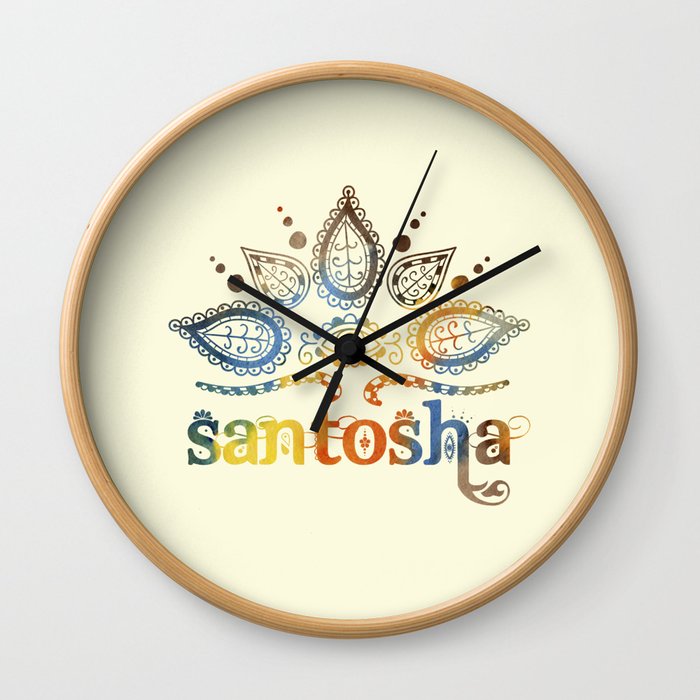 Santosha Yoga & Meditation Wall Clock
