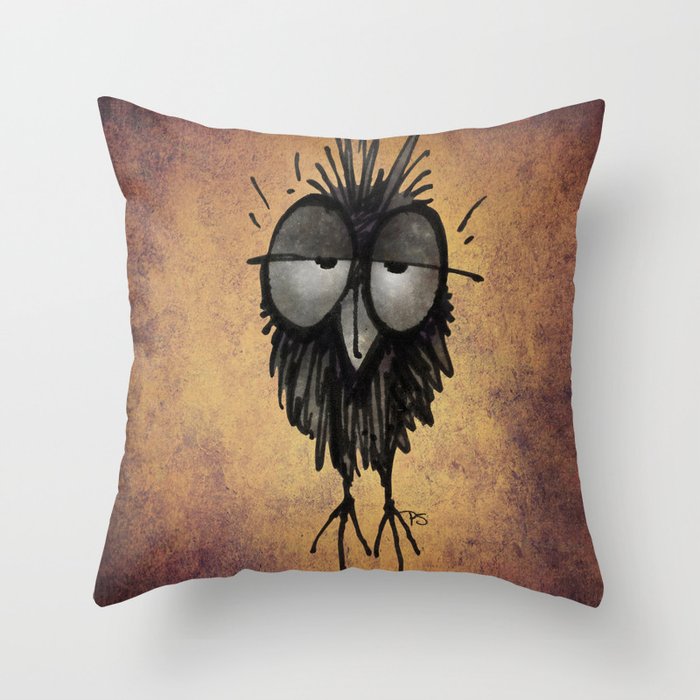Sleepy Owl Throw Pillow