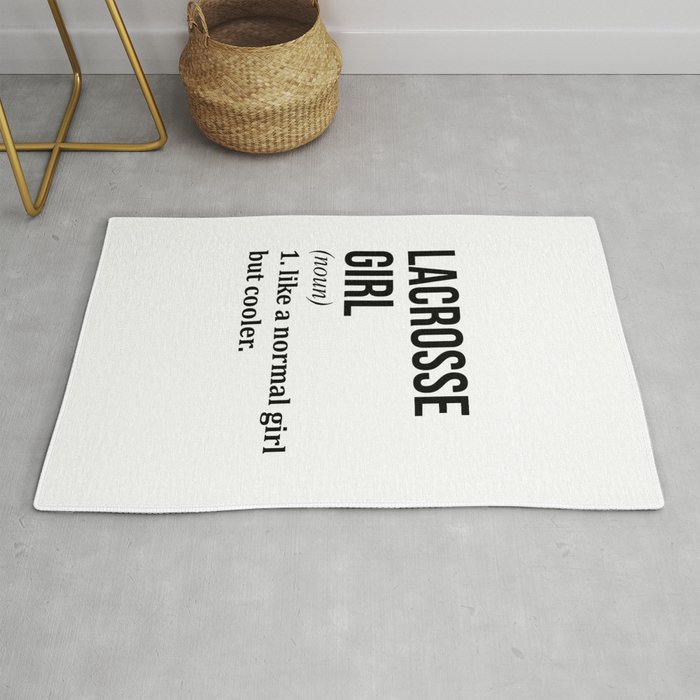 Lacrosse Girl Funny Quote Rug