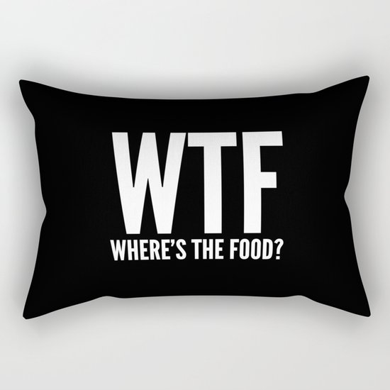 WTF Where's The Food (Black & White) Rectangular Pillow