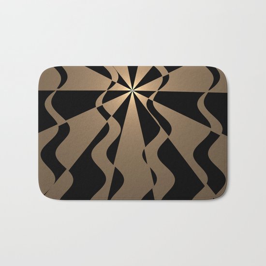 Trendy abstract in gold and black Bath Mat
