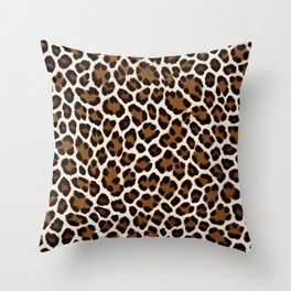 Trendy Luxury White Leopard Elegant Collection Throw Pillow