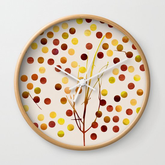 Tree of Life_Amber by Jacqueline and Garima Wall Clock