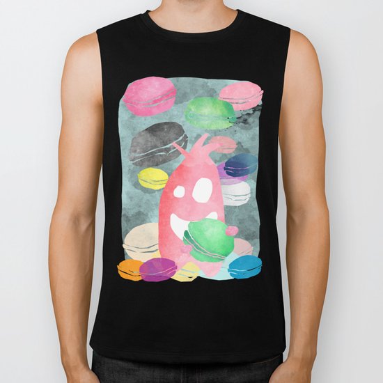 A wild creature in a macaron rain Biker Tank