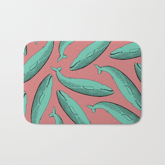calm whale pattern Bath Mat