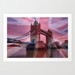 Tower Bridge with Union Jack Art Print