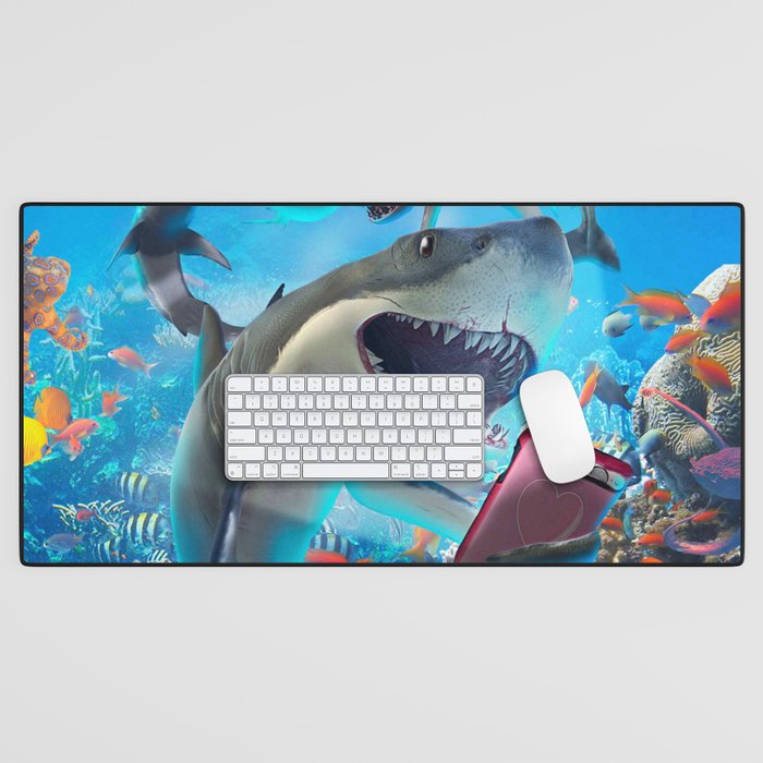 Shark Selfie Desk Mat