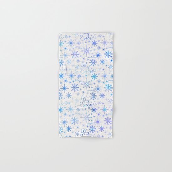 Let It Snow Winter Pattern Hand & Bath Towel