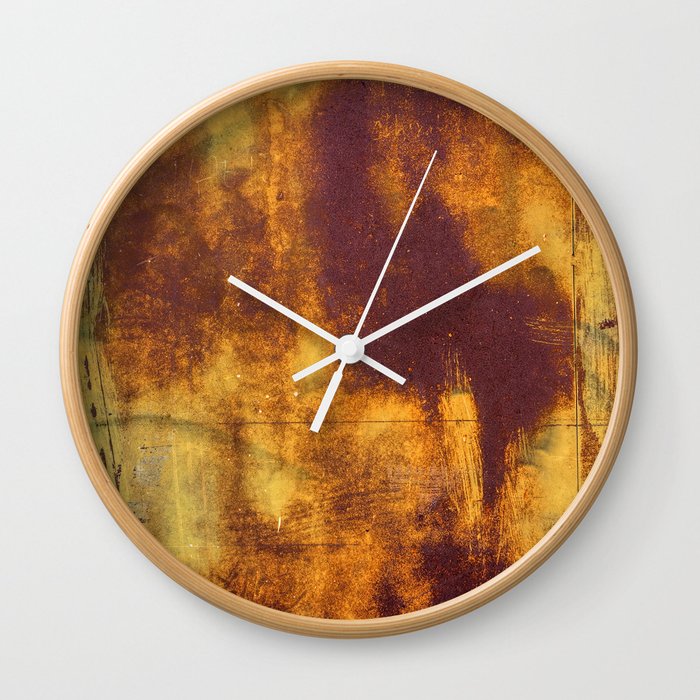 Old rusty steel metal background texture.  Wall Clock
