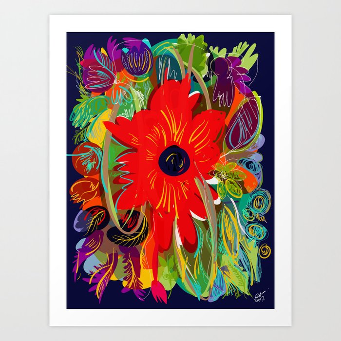 Beautiful flower art pattern decorative Art Print