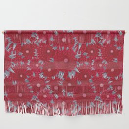 Bright Red Flowers With Gray Leaves Wall Hanging