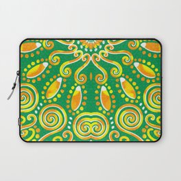Twirly Green Mandala Laptop Sleeve