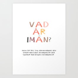Vad är Iman? Islamic print, swedish Art Print | Islamicprint, Typography, Digital, Kidsbedroom, Islamicposter, Watercolor, Forkids, Graphicdesign 