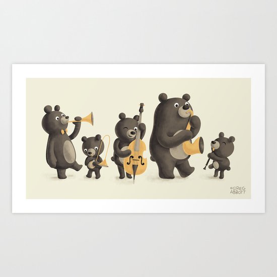 Bear Music Art Print
