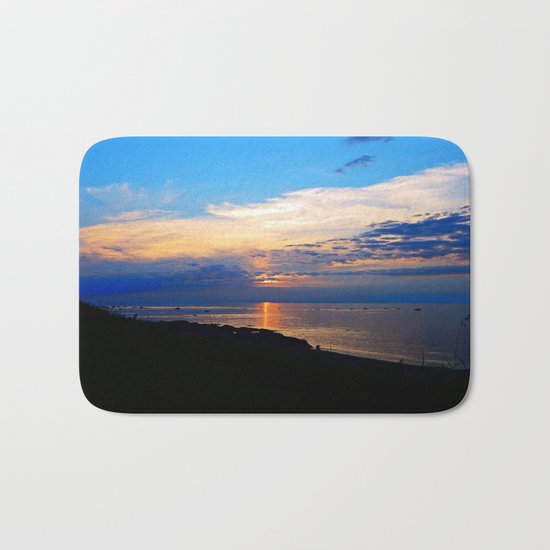 Sunset Balcony silhouette Bath Mat