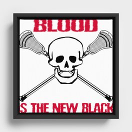 Lacrosse Blood is the New Black Framed Canvas