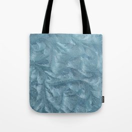 Real frost effect. Closeup of frosted glass texture. Tote Bag