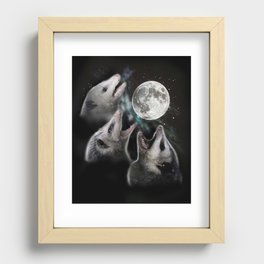 3 opossum moon Recessed Framed Print