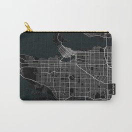 Vancouver City Map of Canada - Dark Carry-All Pouch | Vancouver, Landscape, Abstract, Dark, Canadian, Britishcolumbia, City, Gothic, Vancouvercity, Map 