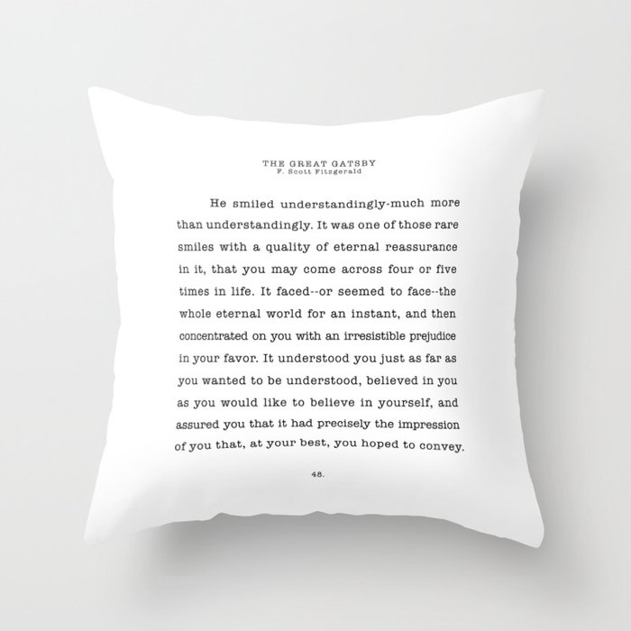 Scott Fitzgerald Quote Throw Pillow
