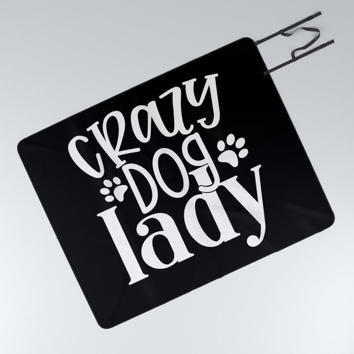 Crazy Dog Lady Funny Pet Lover Womens Picnic Blanket