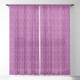 Floral Damask print design Sheer Curtain