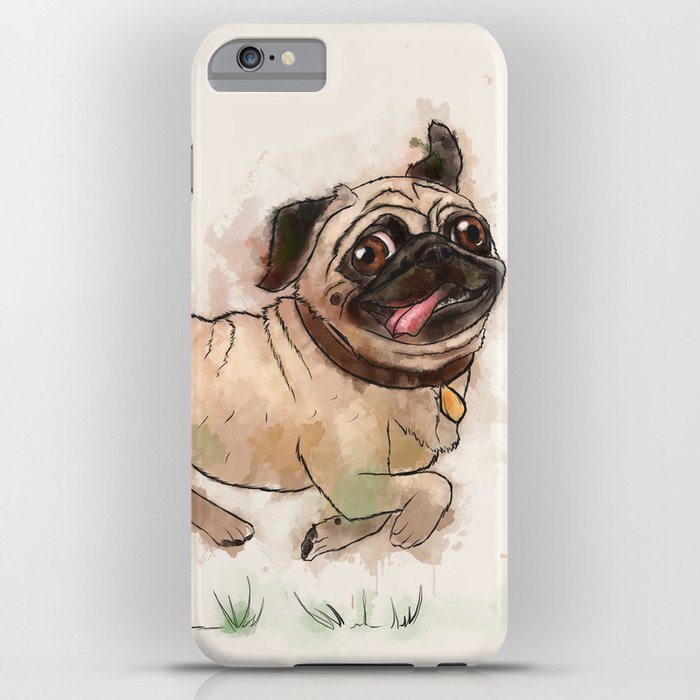 the furminator pug watercolor like art iphone case