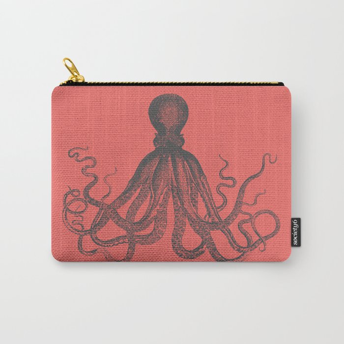 Octopus in Coral  Carry-All Pouch