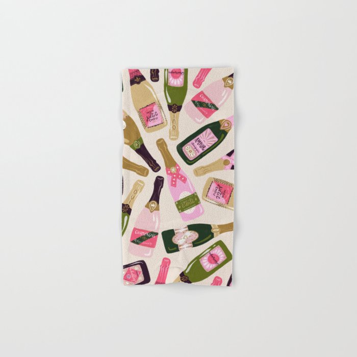 French Champagne Collection – Pink & Green Hand & Bath Towel