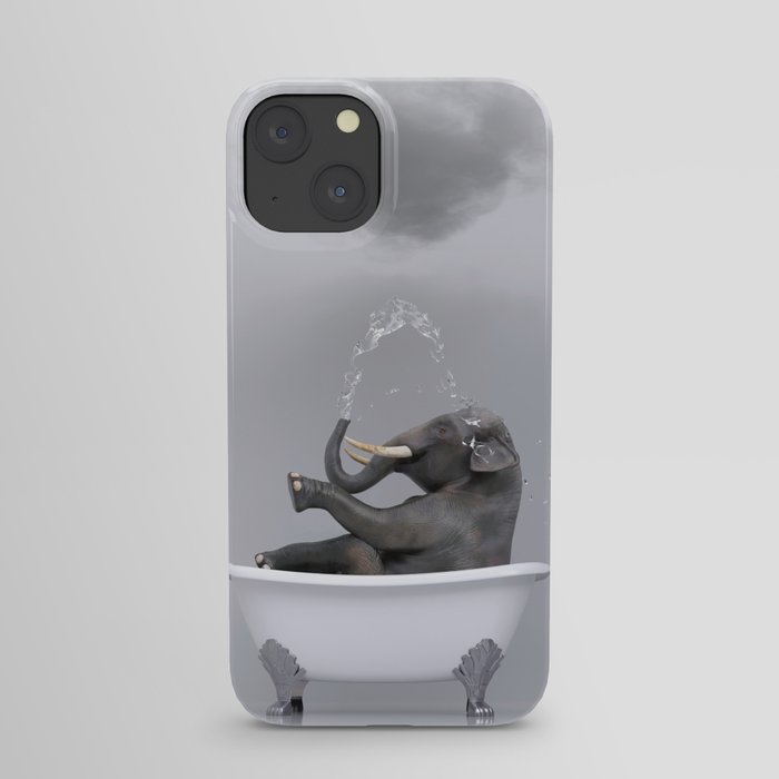 elephant relaxing in the bath iPhone Case