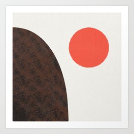 Sun and mountain minimalist abstract retro bold print Art Print