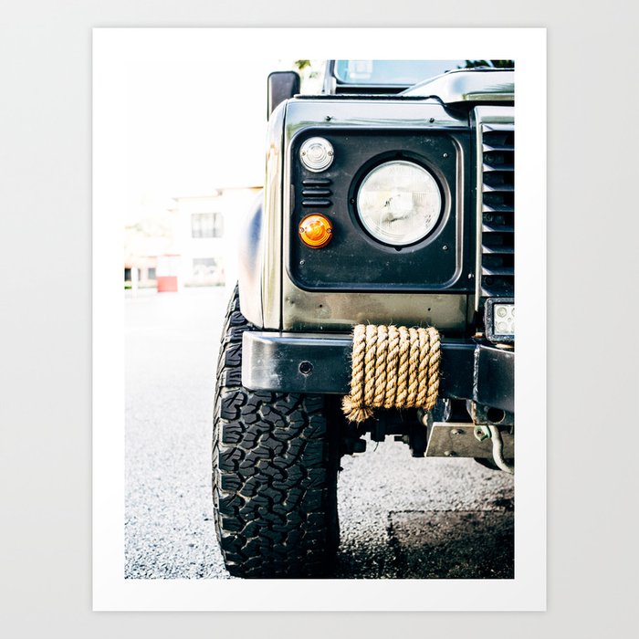 Defender LR truck with hemp Art Print