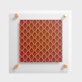 Black damask pattern gradient 5 Floating Acrylic Print